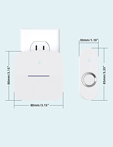 Wireless Doorbell, Waterproof, 1000ft Range, 2 Buttons & 2 Receivers Y887696