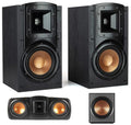 Klipsch B-200-BLACK Synergy Black Label Bookshelf Speakers with a C-200-BLACK Center Channel Speaker and a SUB-120-BLACK Subwoofer Speaker (2020)