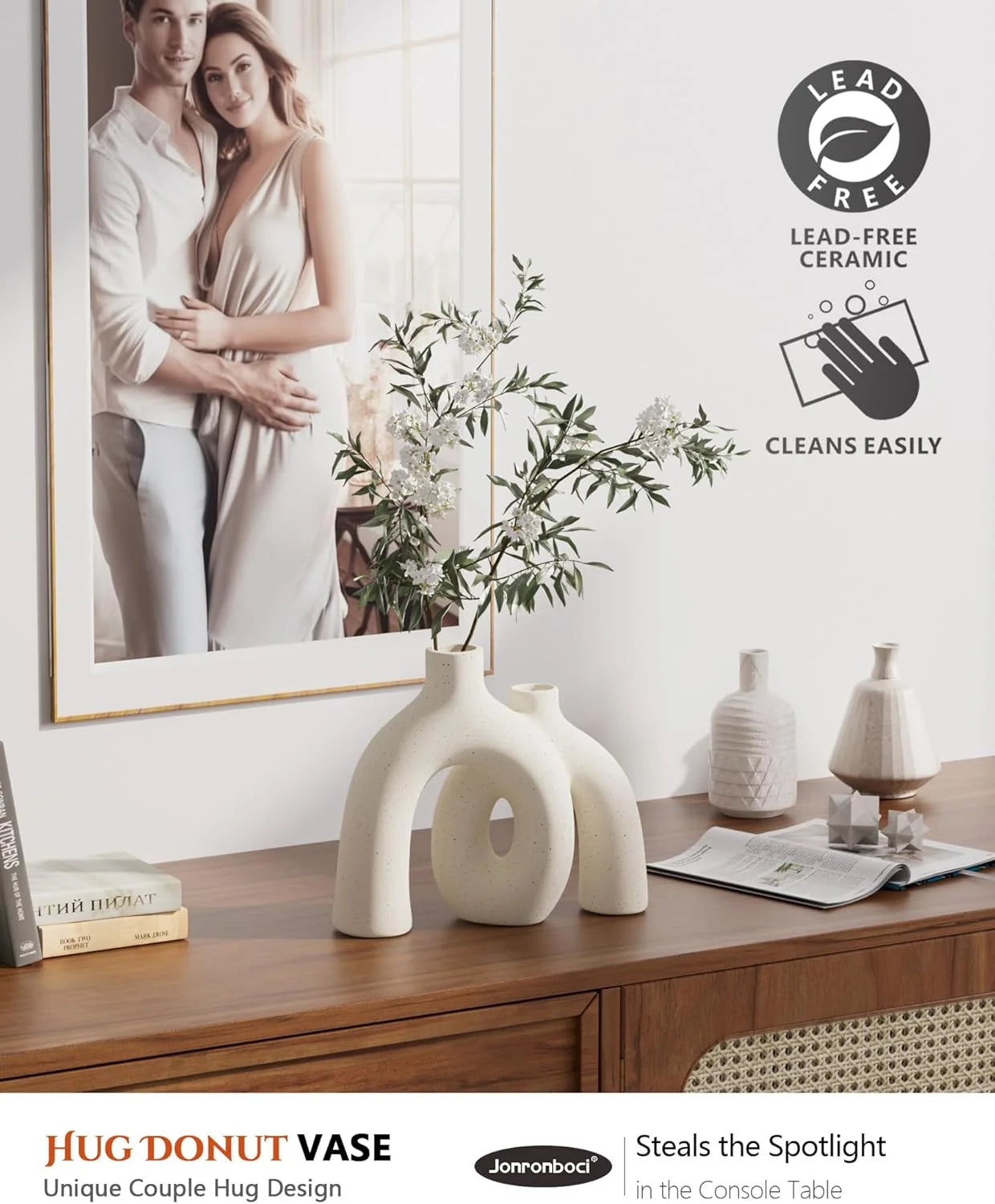 Modern Nordic Boho Ceramic Vases, Set of 2 F22881