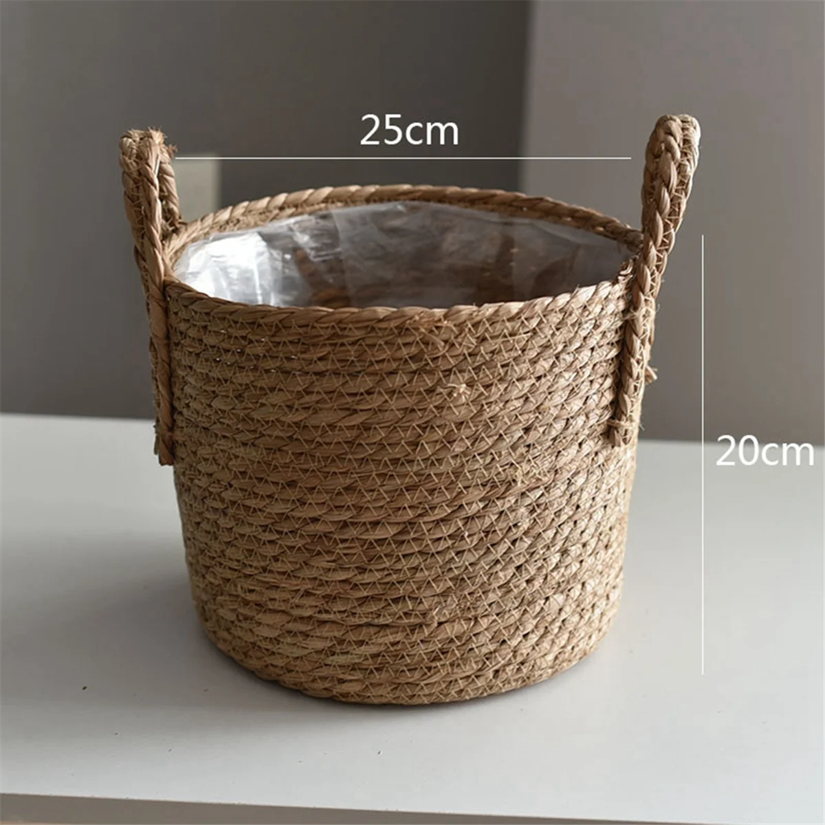 Wicker Seagrass Planter Basket with Woven Cover F351543