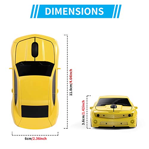 Sports Car Shaped Wireless Mouse with LED Headlights, 1600 DPI R7888