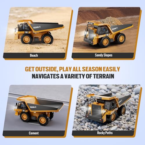 Remote Control Excavator Construction Toy for Boys with Metal Shovel and Lights J5730