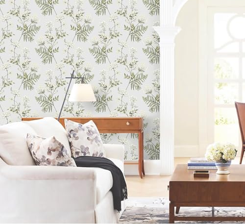 Peel and Stick Wallpaper Beige Removable Forest Tree Leaves Self Adhesive Contact Paper E64260