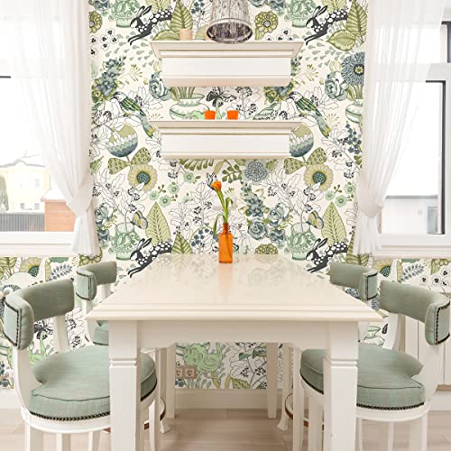 Floral Peel and Stick Wallpaper for Kitchen Shelves S417