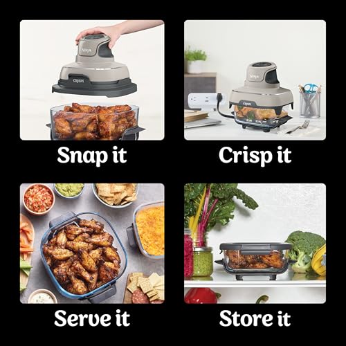 Air Fryer with Glass Containers, 4 QT & 6 Cup, Dishwasher Safe Z1664