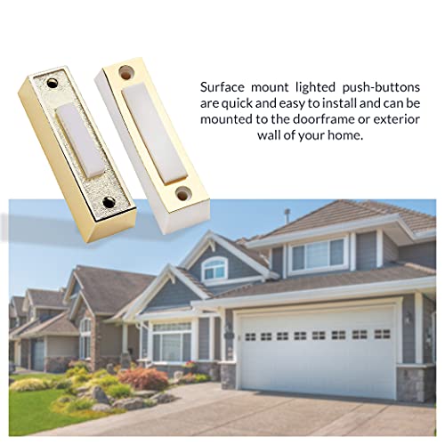 Wired Doorbell Chime Kit with Transformer and Lighted Push Button, White R99846