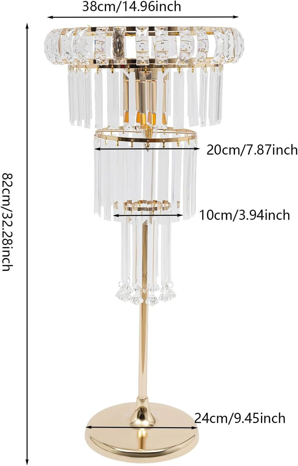 Gold Crystal Flower Stand for Wedding Centerpieces, 4-Tier D499843
