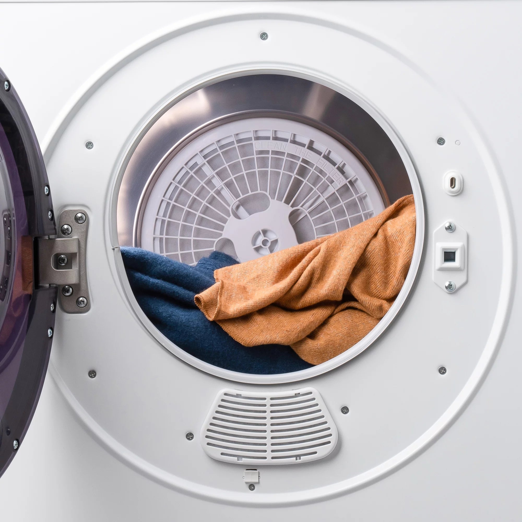 Portable Laundry Dryer with Easy Knob Control, Stainless Steel, Wall Mount Kit Included U8593
