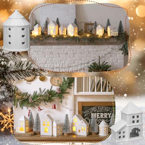 Christmas Village Set of 18 with LED Houses and Trees N321