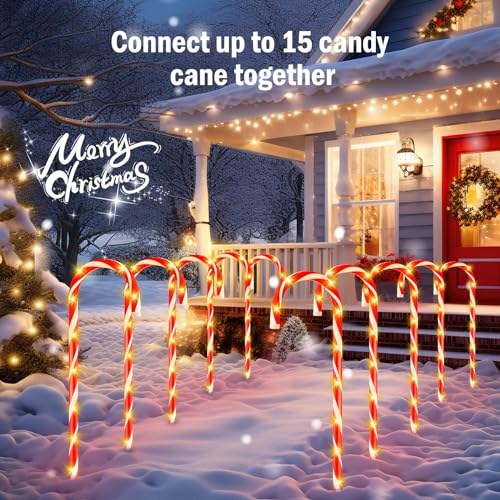 Solar Candy Cane Lights Outdoor Pathway, 8 Modes LED Christmas Decorations Z884