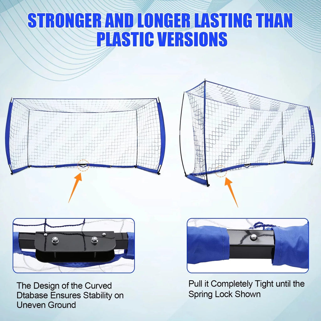 Portable Soccer Goal 12 x 6 ft for Backyard Training W2686
