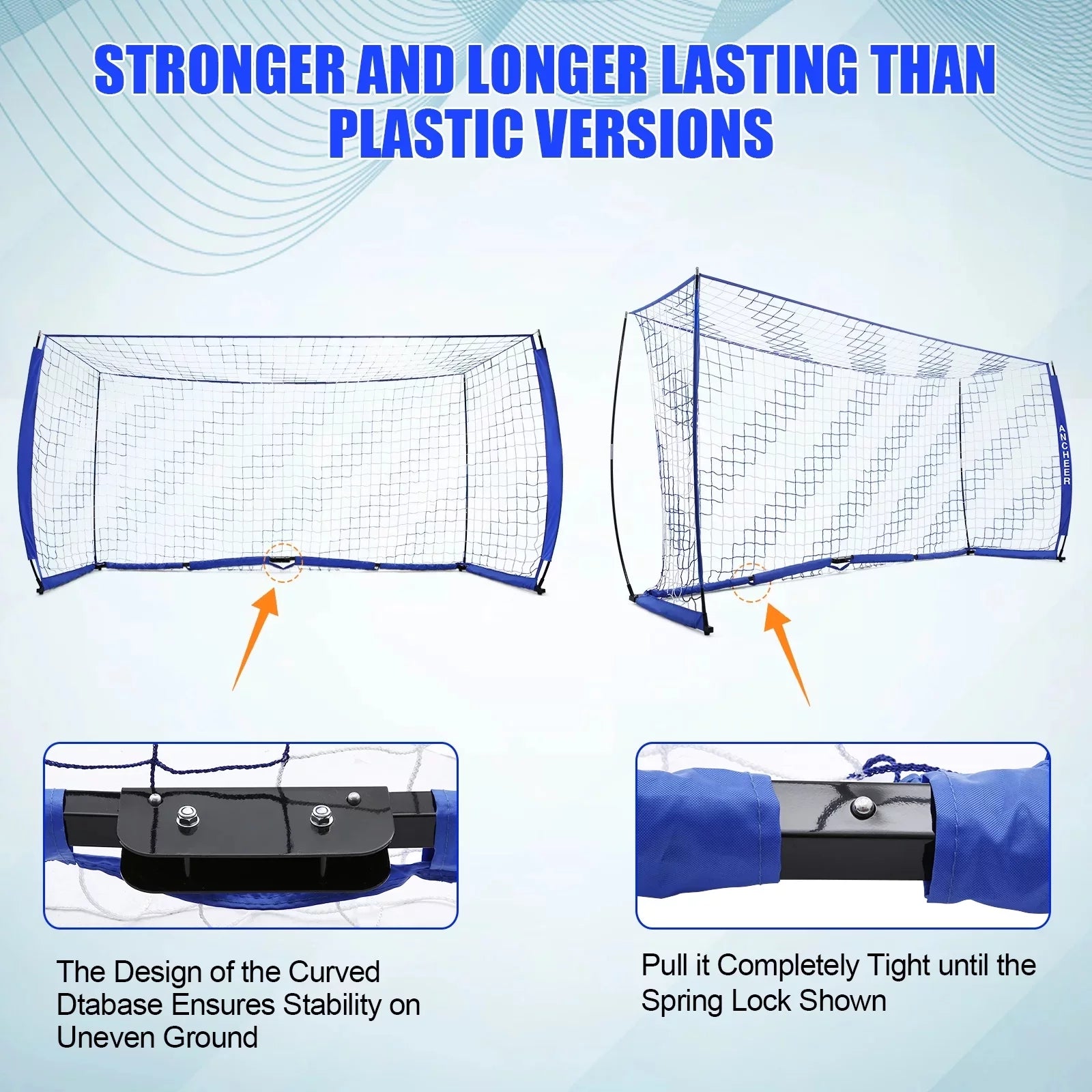 Portable Soccer Goal 12 x 6 ft for Backyard Training W2686