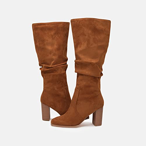 Womens Knee High Chunky Heel Boots N271773