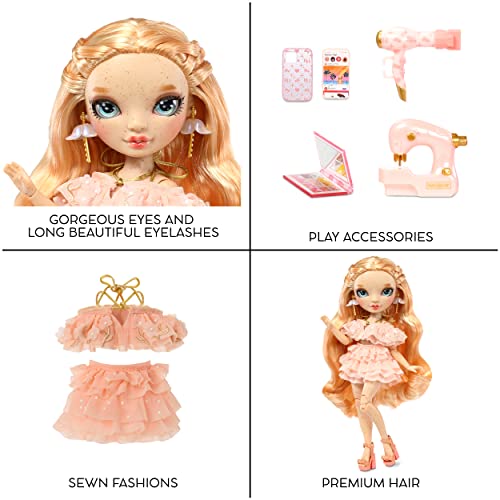 Light Pink Fashion Doll with Freckles, Colorful Outfit & Accessories X191882
