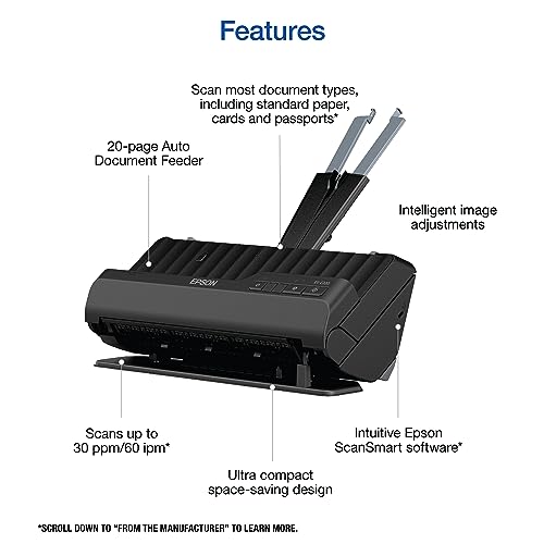 Wireless Compact Desktop Document Scanner with Auto Feeder L54226