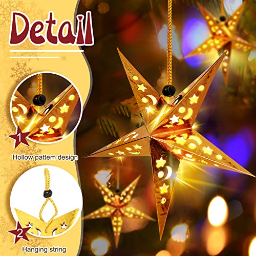 20 Set Christmas Paper Star Lanterns with LED Lights Hanging Decor N8251