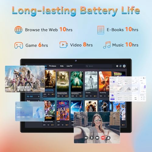 10.1 Inch Android 14 Tablet with Keyboard, Case, Stylus W735439