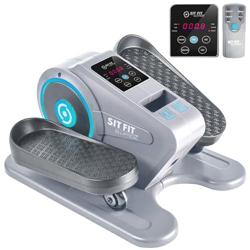 SITFIT, Sit Down and Cycle! Powered Foot Pedal Exerciser for Seniors, Under Desk Elliptical Exercise Bike, Leg Exerciser While Sitting. Peddler Exerciser Mini Bike, Portable Rehabilitation Equipment.