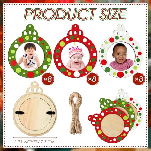 24 Pcs Christmas Photo Ornament Frames for Baby First Christmas Tree Keepsake K3591