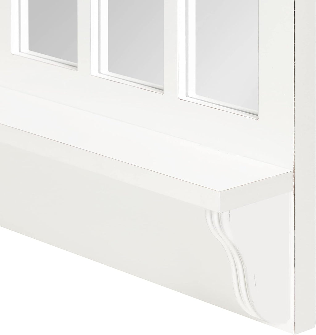 Arched Wall Mirror with Display Shelf, White, 21 x 36 A203830