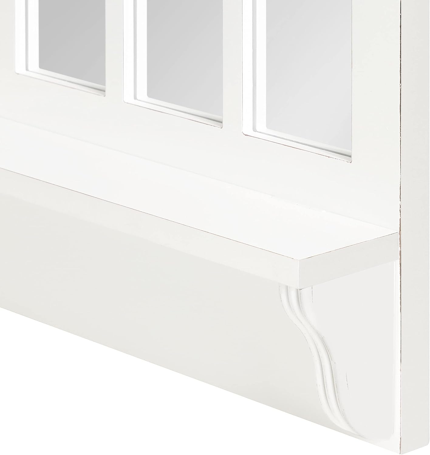 Arched Wall Mirror with Display Shelf, White, 21 x 36 A203830