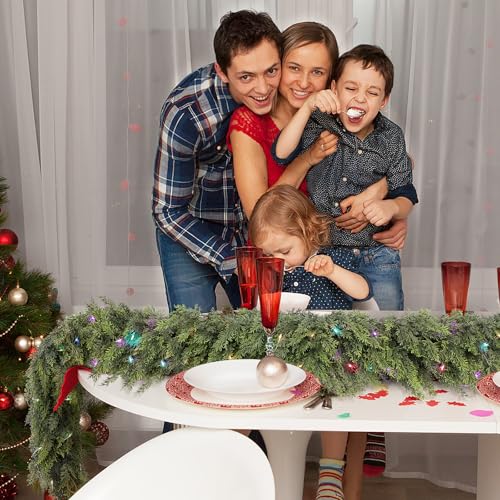 9ft Prelit Faux Pine Garland with Lights for Mantle K657616