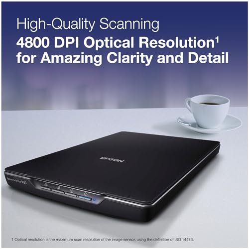 Color Photo and Document Flatbed Scanner, 4800 dpi, Black U567264