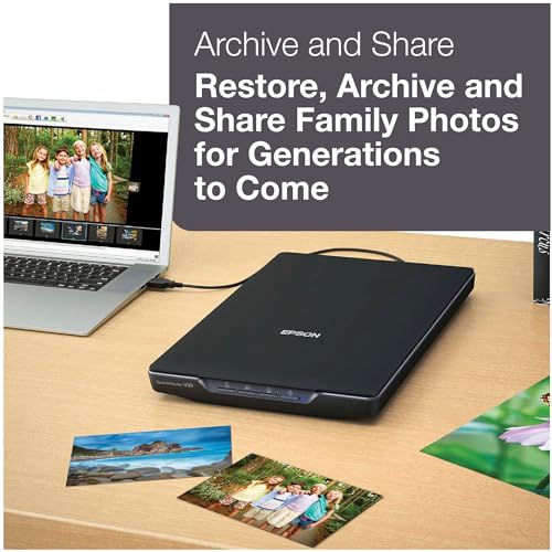 Color Photo and Document Flatbed Scanner, 4800 dpi, Black U567264