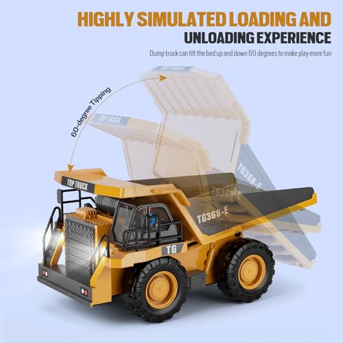 Remote Control Excavator Construction Toy for Boys with Metal Shovel and Lights J5730