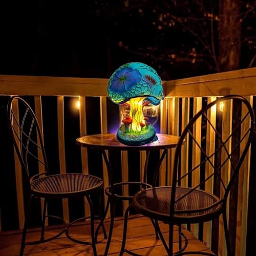 Mushroom Table Lamp, Bohemian Resin Decorative Night Light for Bedroom Living Room R74432