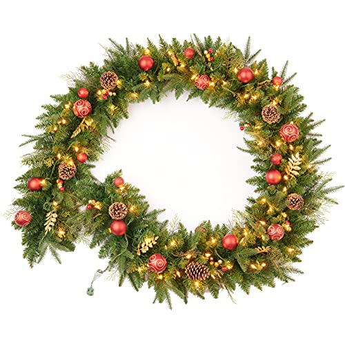 Pre-lit Christmas Garland 9ft with 50 LED Lights B458889