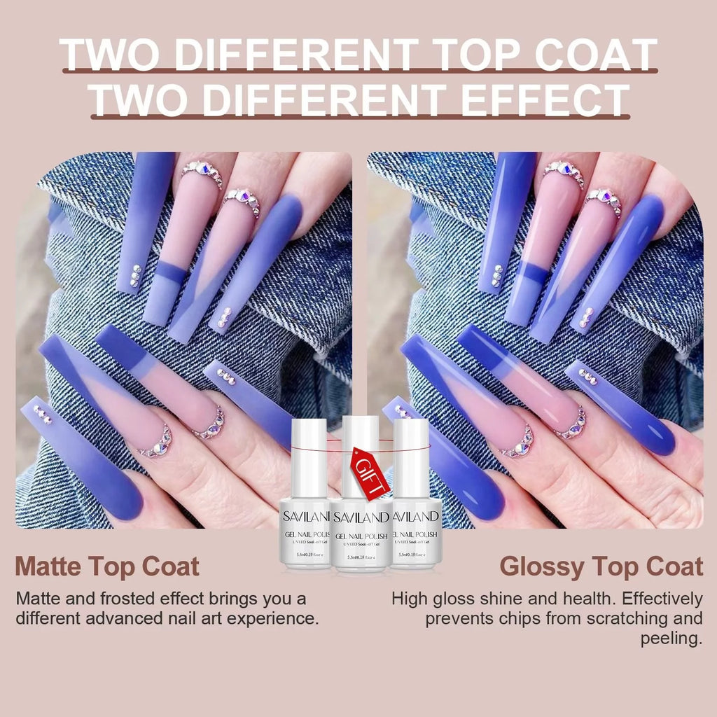 Gel Nail Polish Kit with Base and Top Coat T466