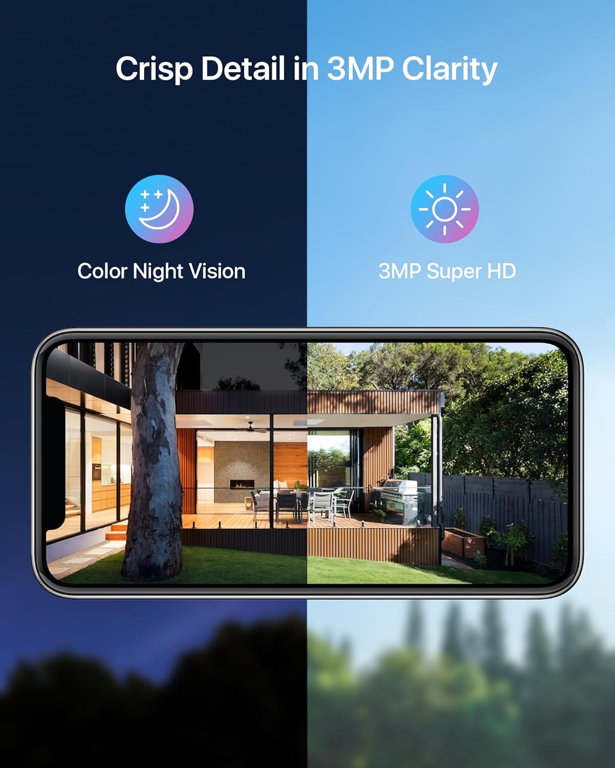 8 Channel 2K Wireless Security Camera System Outdoor Indoor, 4 x 3MP WiFi IP Camera with Color Night Vision, 1TB HDD F73713