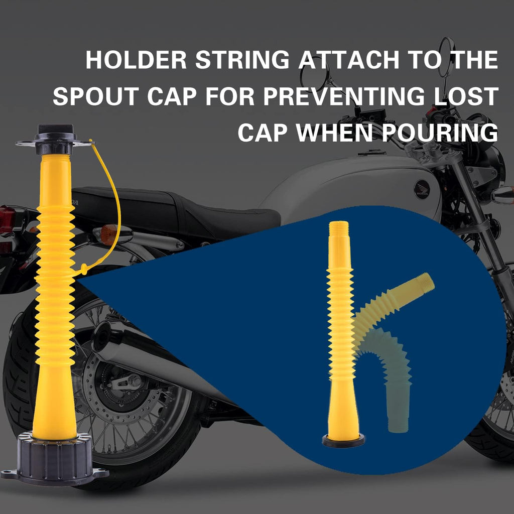 Flexible Gas Can Spout Replacement with Coarse and Fine Thread Caps V56151