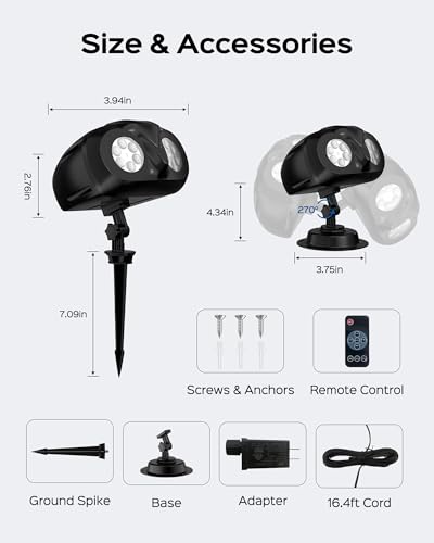 Christmas Projector Lights Outdoor with Remote Control, 1-Pack T114