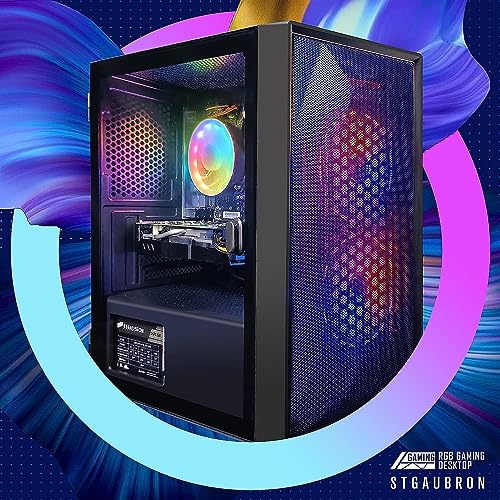 Gaming Desktop PC, RTX 3060 Ti, Ryzen 7, 32GB DDR4, 1TB SSD, WiFi, RGB Fan H561