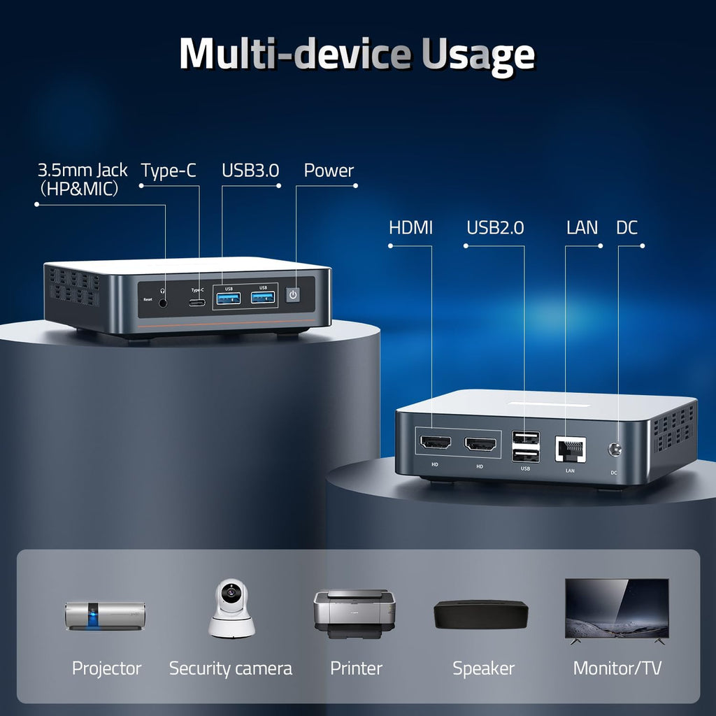 Mini PC, Intel 12th Gen N100, 16GB RAM 512GB SSD, Triple 4K Display X325853