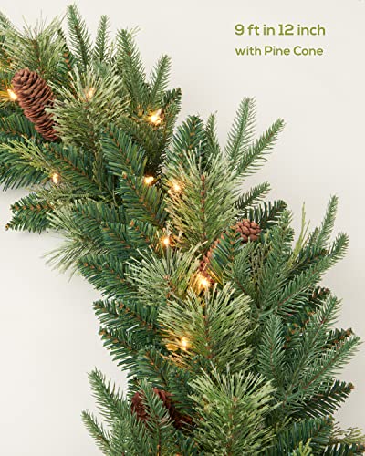 Pre-lit Christmas Garland 9ft with 50 LED Lights B458889