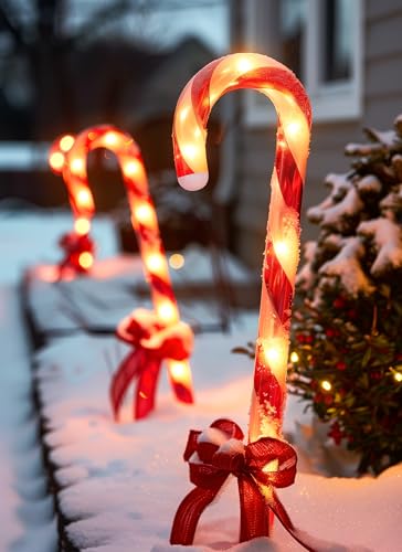 Solar Candy Cane Lights Outdoor Pathway, 8 Modes LED Christmas Decorations Z884