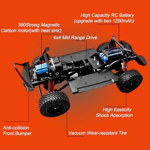 1/12 Off-Road Climbing Car 4x4 Rock Crawler with LED Lights and Metal Drive Shaft R50858