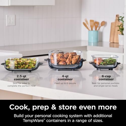Air Fryer with Glass Containers, 4 QT & 6 Cup, Dishwasher Safe Z1664