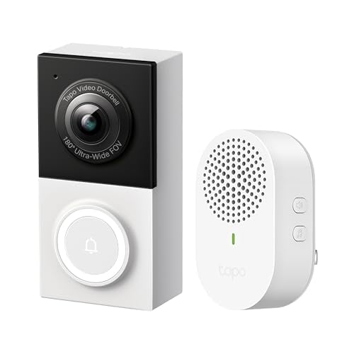 Smart Video Doorbell Camera Wired, 2K 5MP, Color Night Vision, 180° View H116622