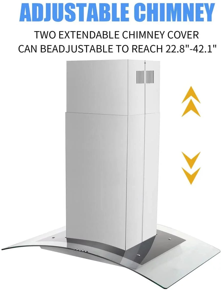 Island Range Hood 36 inch Kitchen Extractor Fan L438