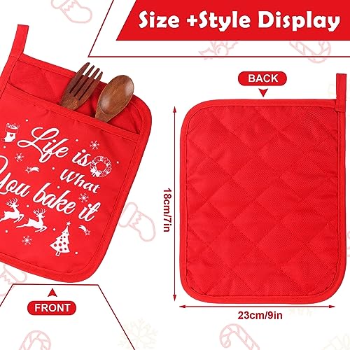 Christmas Pot Holders with Pockets for Kitchen Cooking Baking S399344
