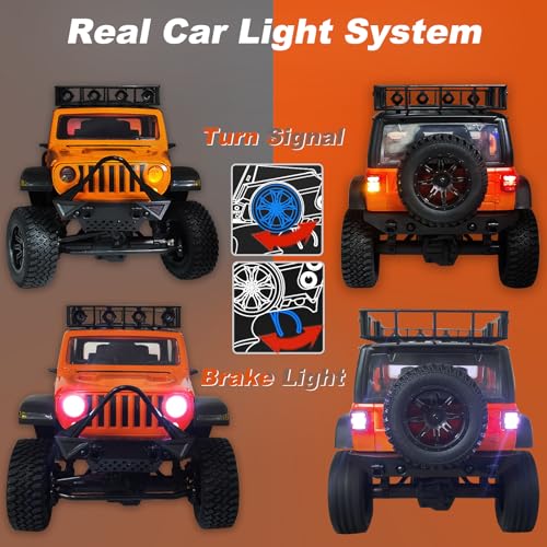 1/12 Off-Road Climbing Car 4x4 Rock Crawler with LED Lights and Metal Drive Shaft R50858