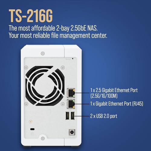 2-Bay 2.5GbE Desktop NAS with ARM Quad-Core CPU and 4GB RAM B1959