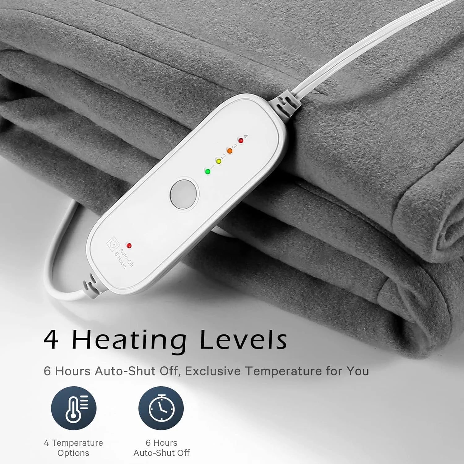 Heated Fleece Throw Blanket with Auto-off J46661