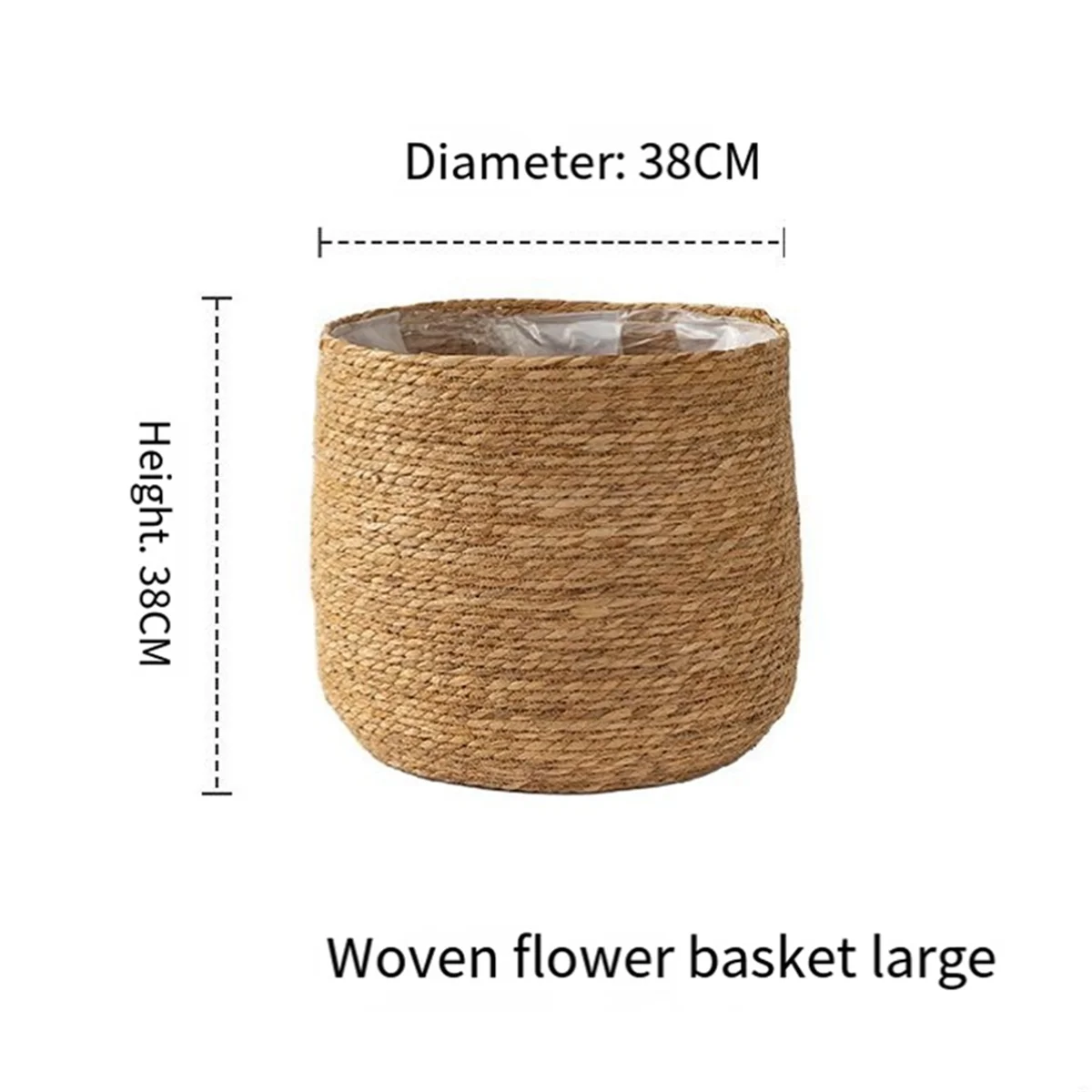 Woven Seagrass Plant Pot with Plastic Insert C98260