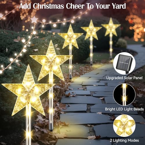 Solar Walkway Lights Outdoor, 8 Pack Candy Cane Christmas Decorations L731