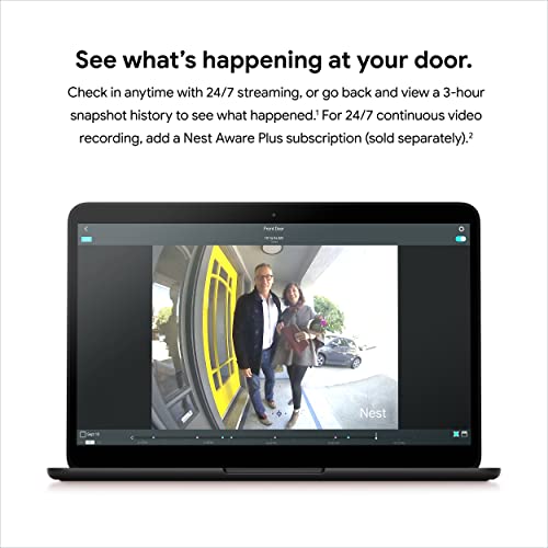 Video Doorbell with 24/7 Streaming, HDR Video, Night Vision, and Person Alerts E394790